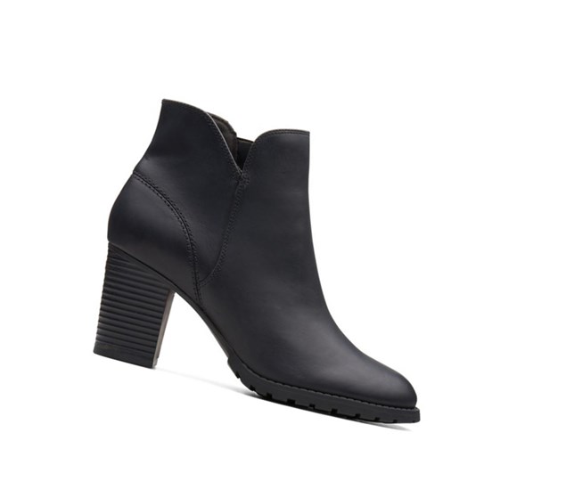 Kozaki na Obcasie Clarks Verona Trish Skórzane Damskie Czarne | TZKMVJ603