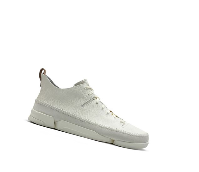 Trampki Clarks Trigenic Flex Skórzane Męskie Białe | WGPJHD618