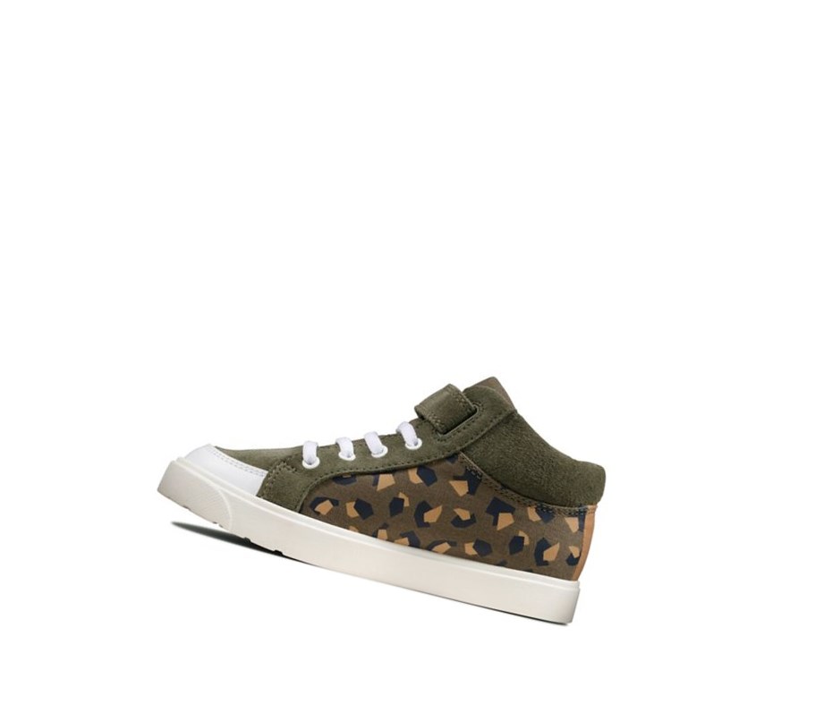 Botki Codzienne Clarks City Hop Chłopięce Oliwkowe Camo | PETOSH709