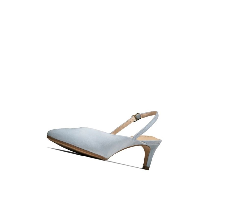 Botki Na Obcasie Clarks Laina 55 Sling Zamszowe Damskie Głęboka Niebieskie | RDLVPH832