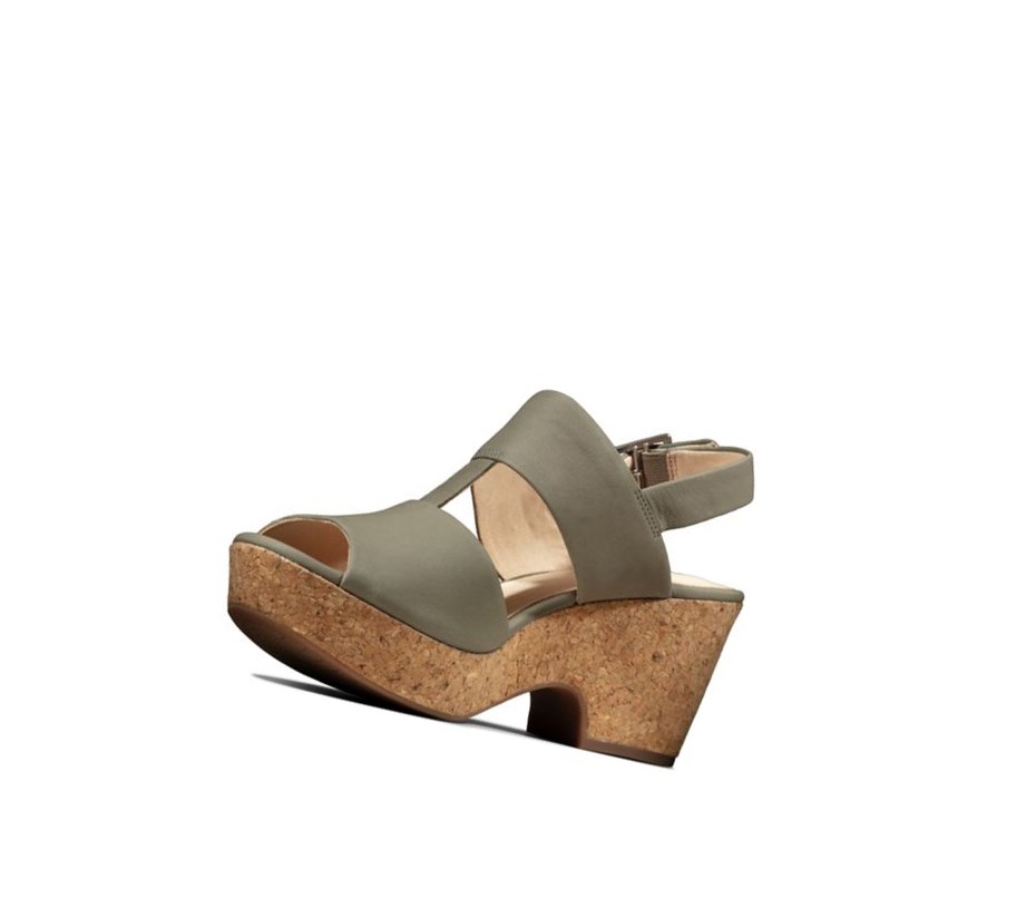 Botki Na Obcasie Clarks Maritsa Glad Zamszowe Damskie Oliwkowe | QWFBGP542