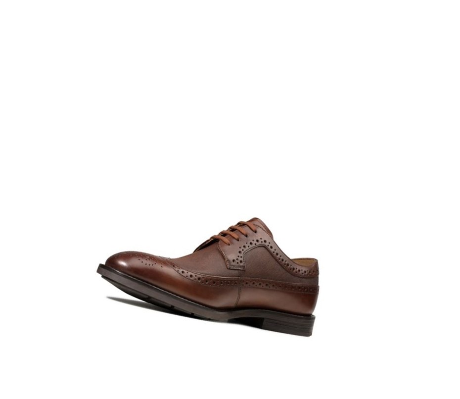 Buty Brogue Clarks Ronnie Limit Skórzane Męskie Ciemny Brązowe | VMBGYF948