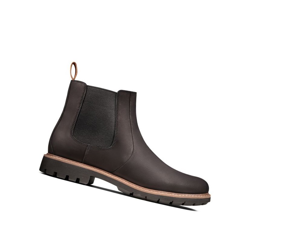 Buty Chelsea Clarks Batcombe Up Nubuck Zamszowe Męskie Czarne | IRJEFA851
