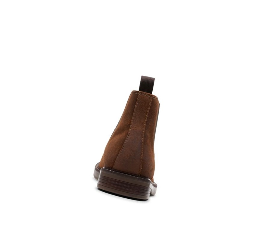 Buty Chelsea Clarks Paulson Up Zamszowe Męskie Ciemny Brązowe | WVNXHF071