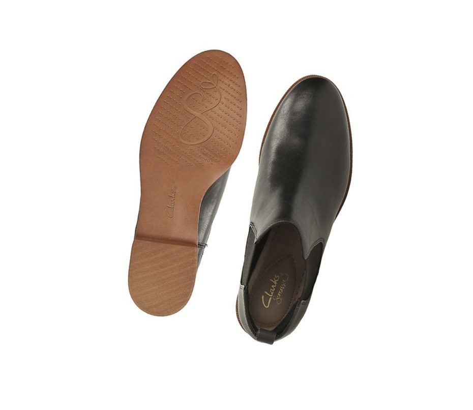 Buty Chelsea Clarks Taylor Shine Skórzane Damskie Czarne | LNBAPZ528