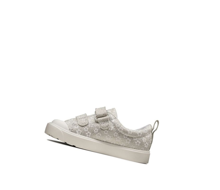 Buty Codzienne Clarks City Bright Dziewczynka Srebrne | BCMFIW063