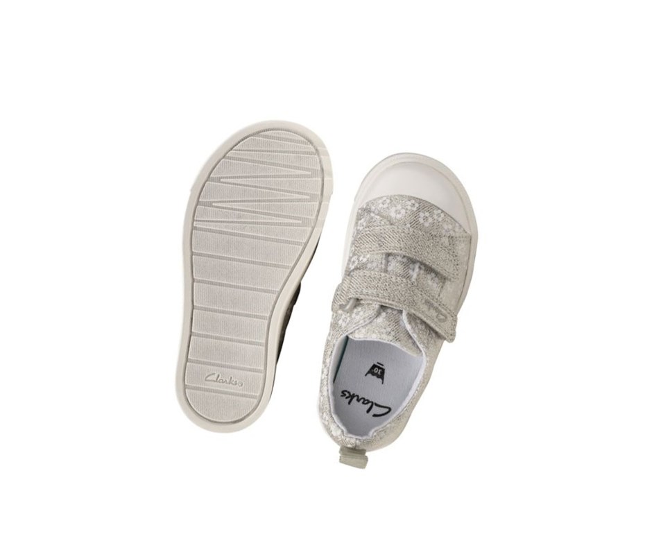 Buty Codzienne Clarks City Bright Dziewczynka Srebrne | BCMFIW063