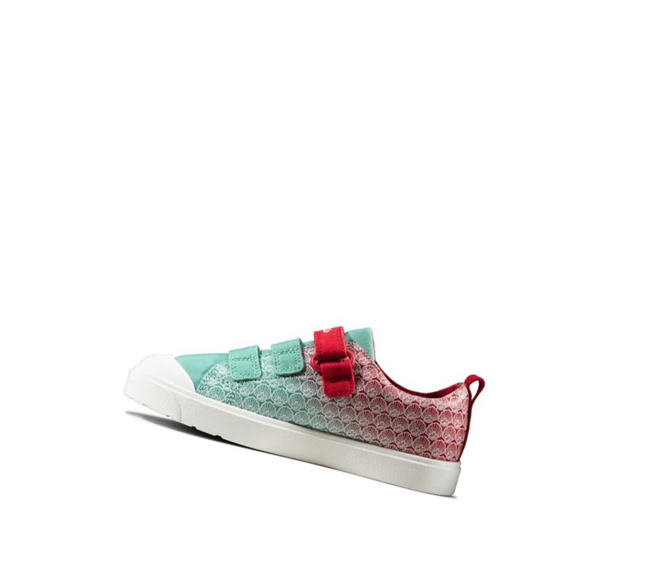 Buty Codzienne Clarks City Shell Dziewczynka Czerwone | HKUSJO234