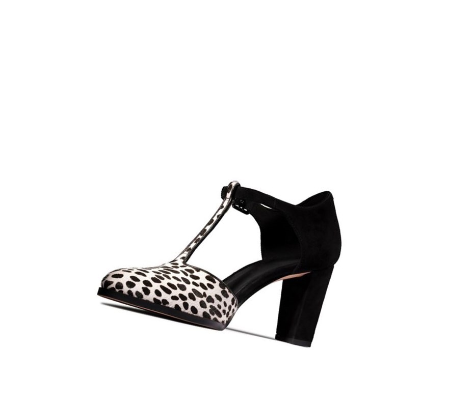 Buty Codzienne Clarks Kaylin 85 T Bar Print Damskie Panterka | UMQSWC125