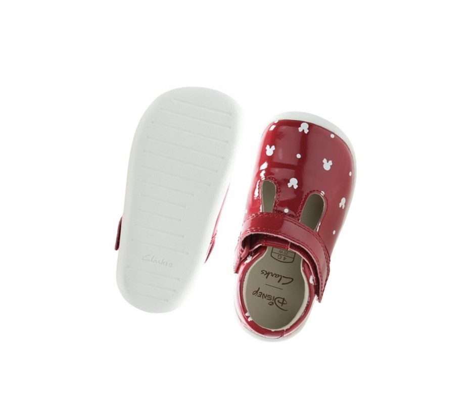 Buty Codzienne Clarks Roamer Polka T-bar Syntetyczna Chłopięce Czerwone | FWGBSK518