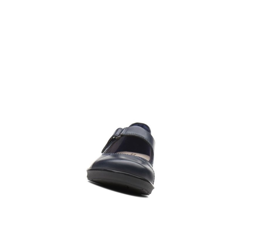 Buty Płaskie Clarks Hope Henley Skórzane Damskie Granatowe | DUOBXT748
