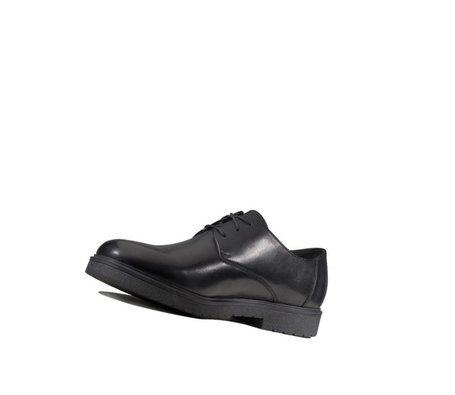 Buty Skórzane Clarks Ashcroft Plain Skórzane Męskie Czarne | LUQRKN948