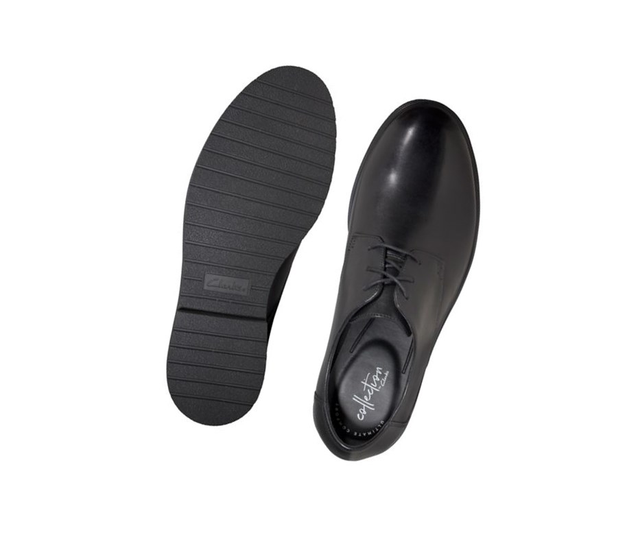 Buty Skórzane Clarks Ashcroft Plain Skórzane Męskie Czarne | LUQRKN948