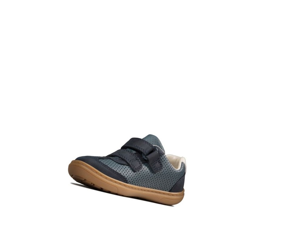 Buty Skórzane Clarks Flash Metra Skórzane Chłopięce Granatowe | YWNAEK840