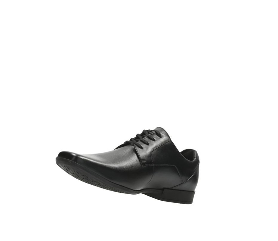 Buty Skórzane Clarks Glement Koronkowe Skórzane Męskie Czarne | SUWJKB796