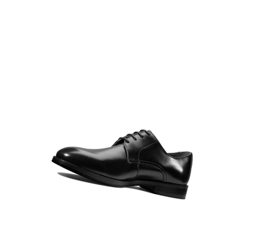 Buty Skórzane Clarks Oliver Koronkowe Skórzane Szerokie Fit Męskie Czarne | HPYWLT263