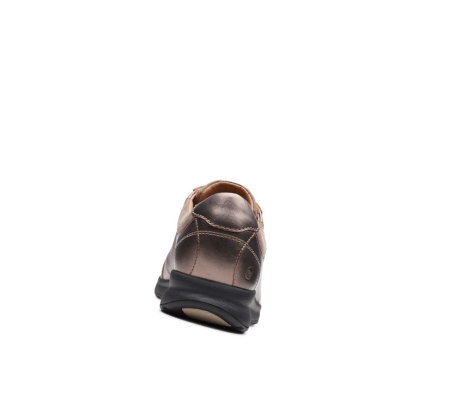 Buty Skórzane Clarks Un Adorn Koronkowe Skórzane Damskie Miedź Metal | DPKIGH704