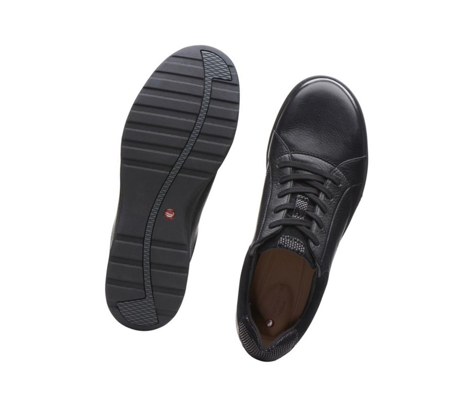 Buty Skórzane Clarks Un Adorn Koronkowe Skórzane Damskie Czarne | RNFBMK691