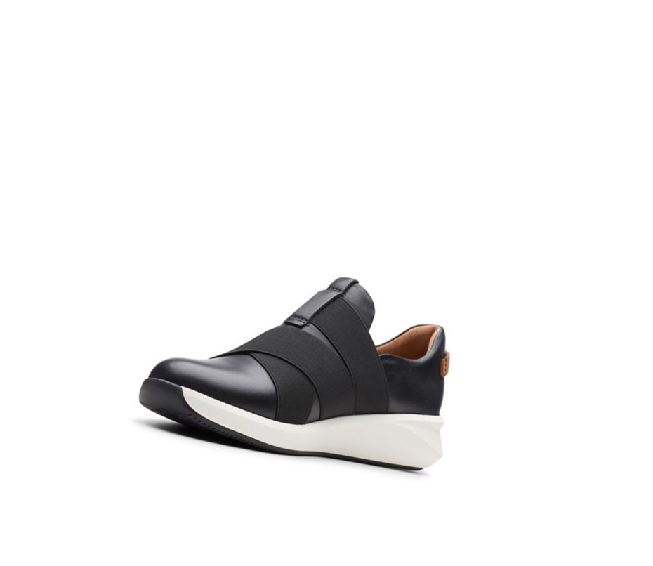 Buty Skórzane Clarks Un Rio Paskiem Skórzane Damskie Czarne | BGXNVP706
