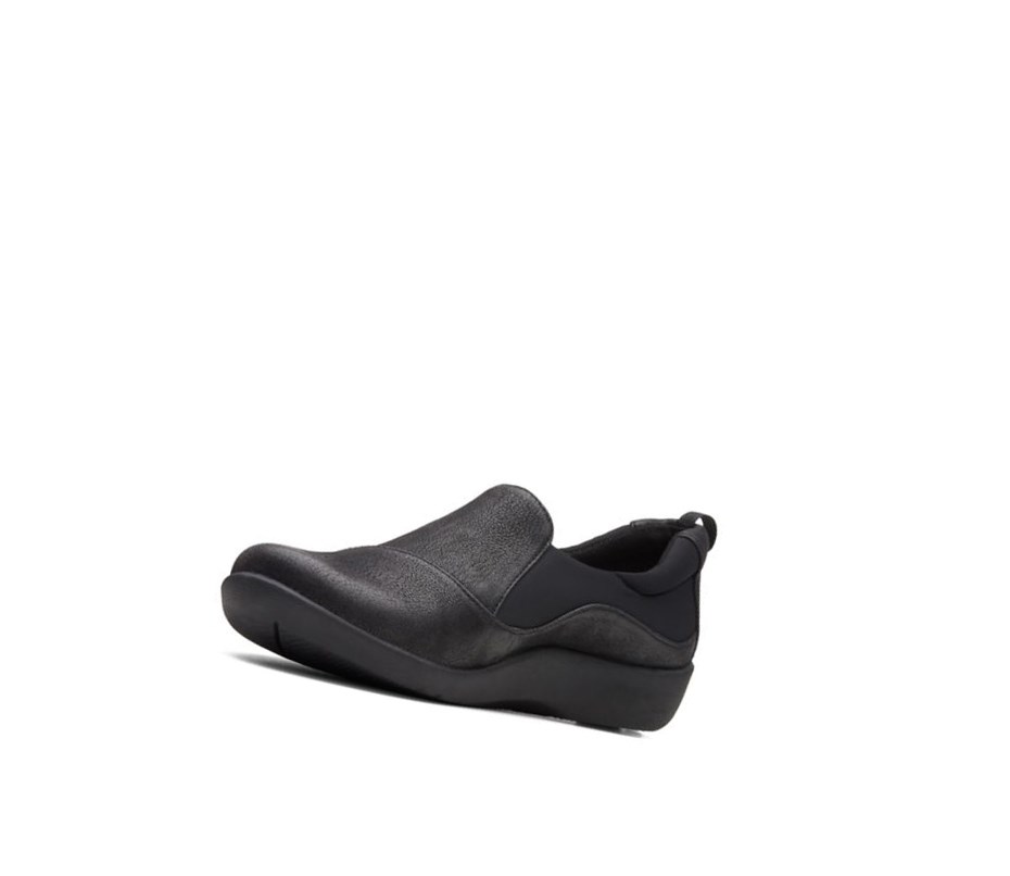 Buty Slip On Clarks Sillian Paz Damskie Czarne | EZQJKP153