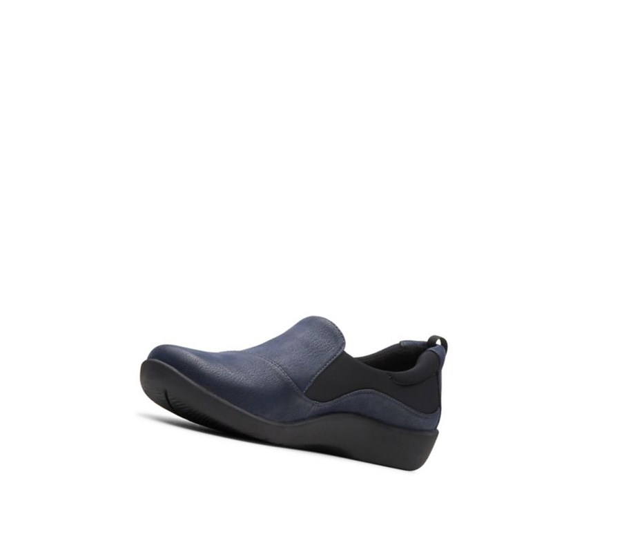 Buty Slip On Clarks Sillian Paz Damskie Granatowe | NXTSWB201