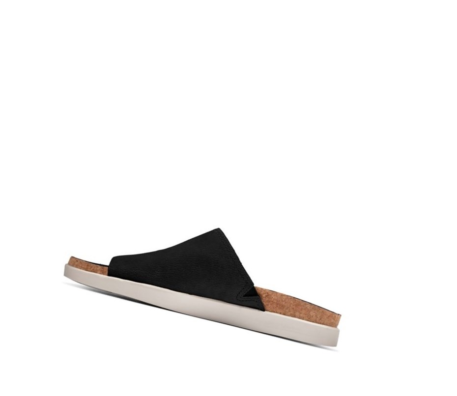 Buty Slip On Clarks Sunder Klapki Nubuck Skórzane Męskie Czarne | NQODEJ692