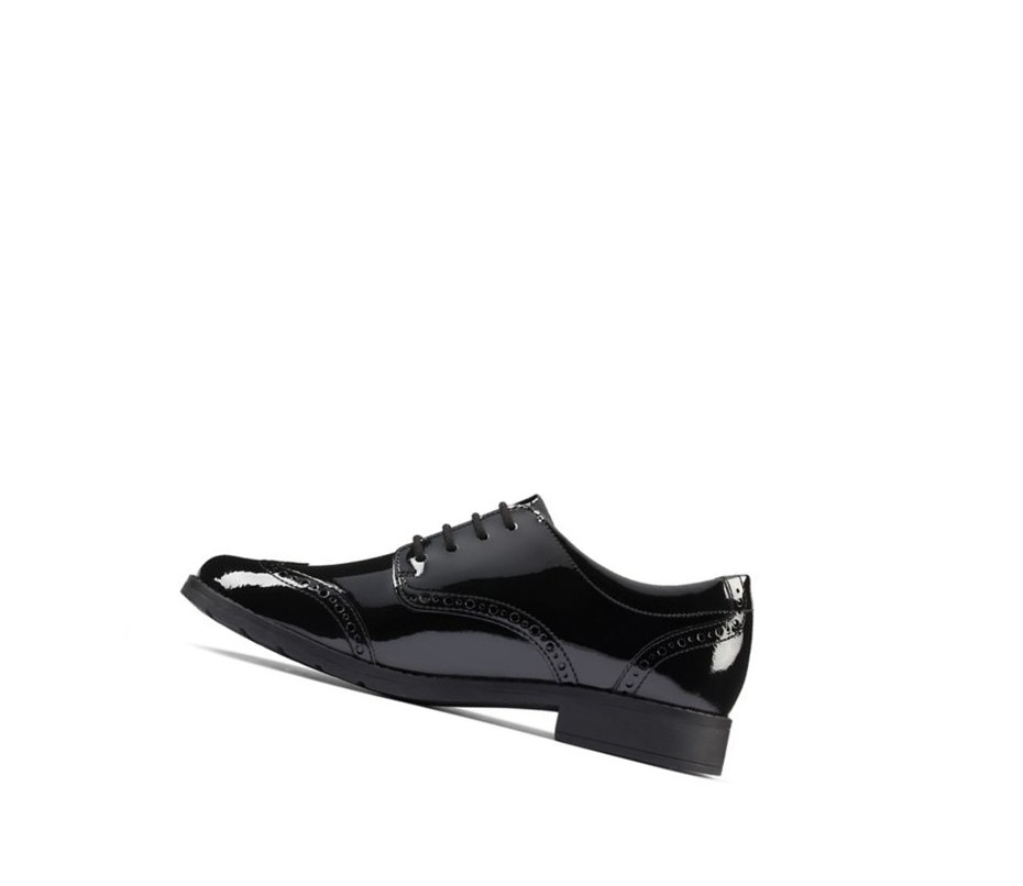 Buty Szkolne Clarks Aubrie Craft Lakierowana Skórzane Dziewczynka Czarne | OACQVI639