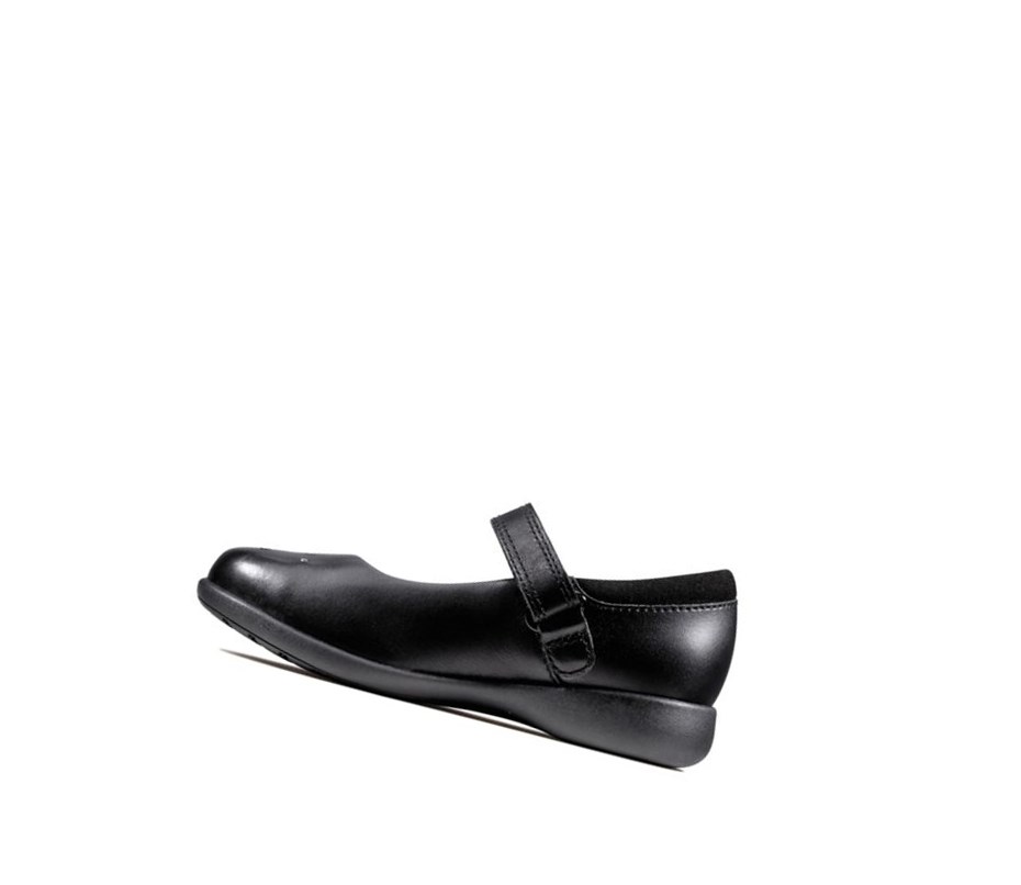Buty Szkolne Clarks Etch Spark Skórzane Dziewczynka Czarne | FUCKLJ079