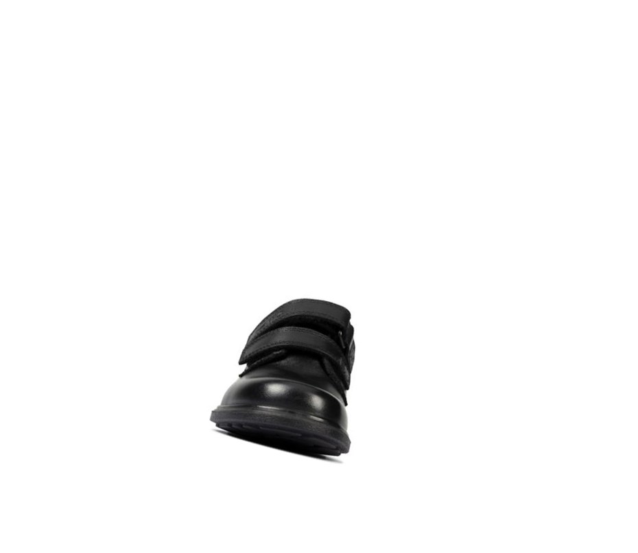 Buty Szkolne Clarks Remi Pace Skórzane Chłopięce Czarne | FBJSMU490