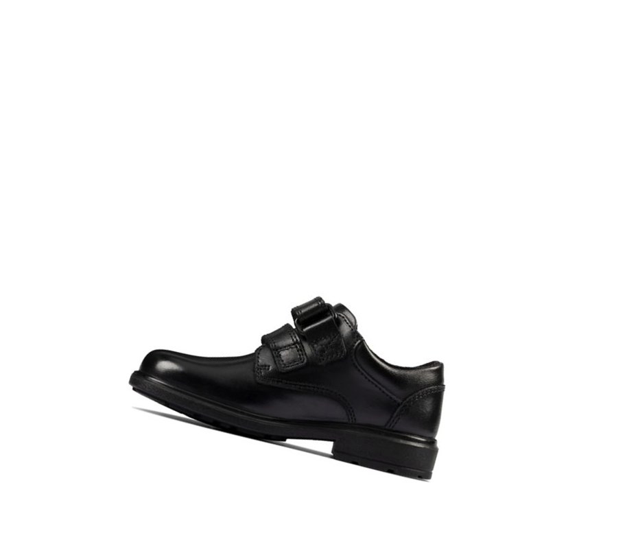 Buty Szkolne Clarks Remi Pace Skórzane Chłopięce Czarne | FBJSMU490
