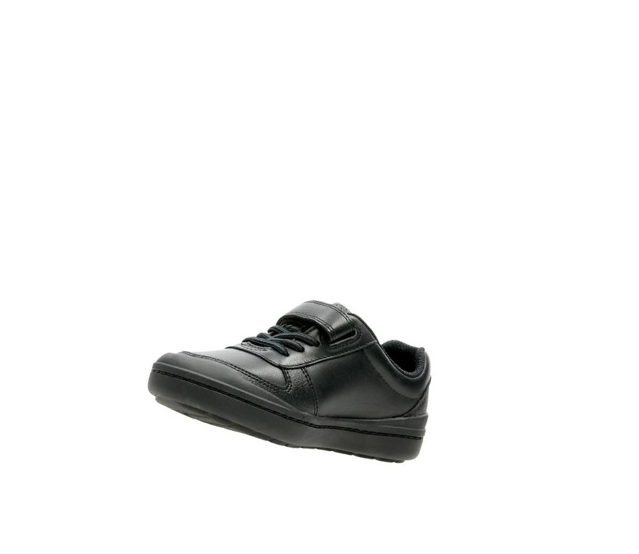 Buty Szkolne Clarks Rock Verve Skórzane Chłopięce Czarne | QGIZUJ107
