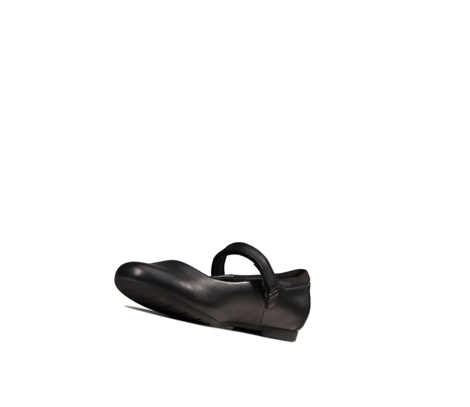 Buty Szkolne Clarks Scala Dawn Skórzane Dziewczynka Czarne | XJCGAU786
