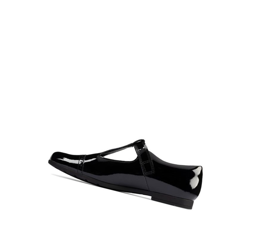 Buty Szkolne Clarks Scala Hope Lakierowana Skórzane Dziewczynka Czarne | OXUDIG492