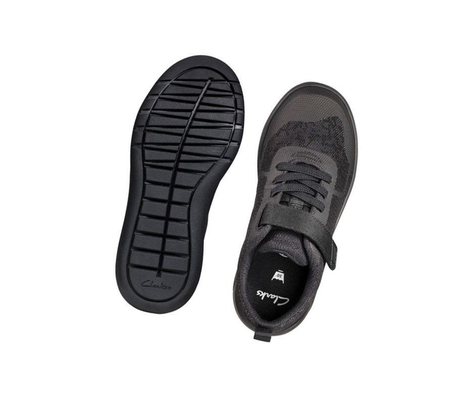 Buty Szkolne Clarks Scape Bright Chłopięce Czarne | GRHAON867