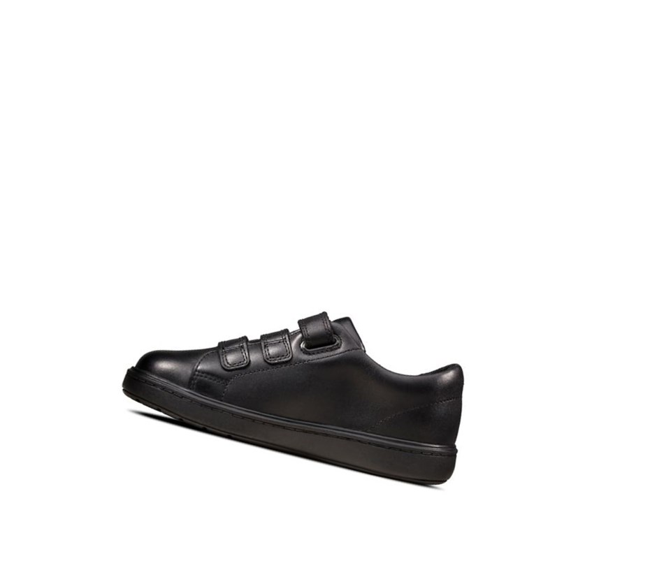 Buty Szkolne Clarks Streetwear Swift Skórzane Dziewczynka Czarne | BPYSVA261