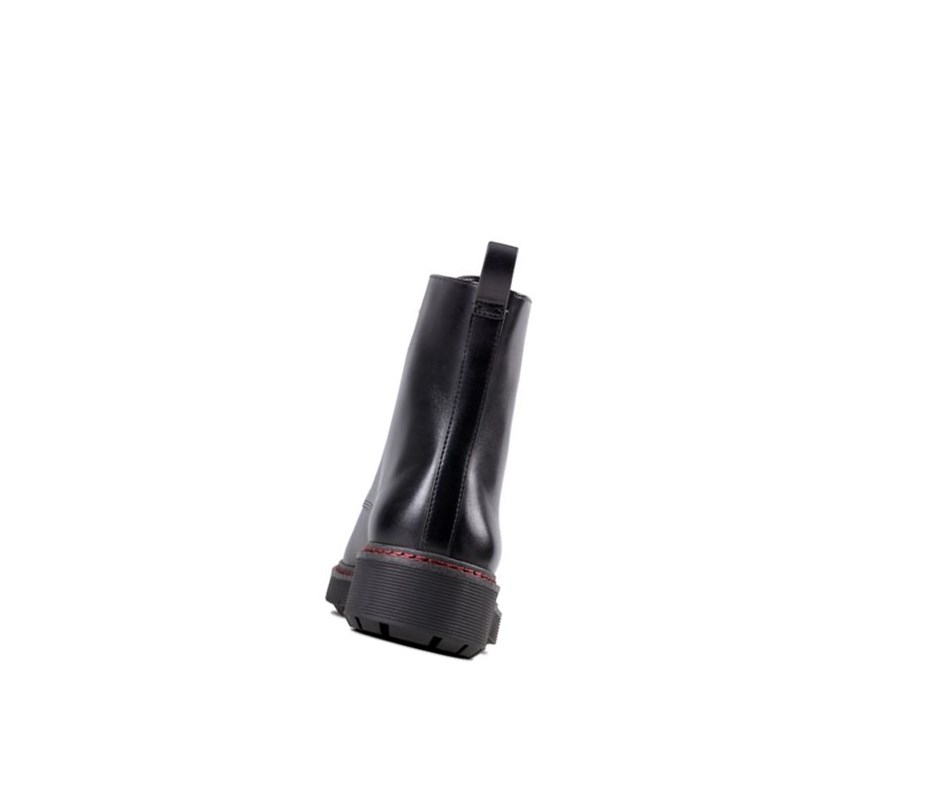 Buty Sznurowane Clarks Witcombe Hi Skórzane Damskie Czarne | FCPAGE847