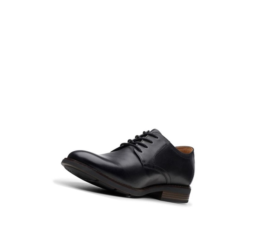 Buty do Chodzenia Clarks Becken Koronkowe Skórzane Męskie Czarne | RWZKNA208