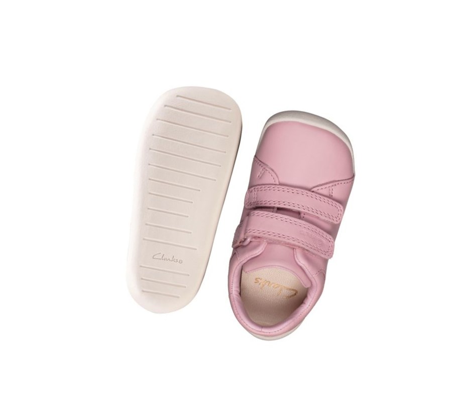 Buty do Chodzenia Clarks Roamer Craft Skórzane Dziewczynka Różowe | YOCAKX612