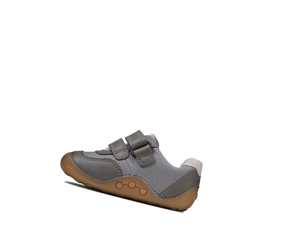 Buty do Chodzenia Clarks Tiny Dusk Zamszowe Chłopięce Szare | AKZFHR315