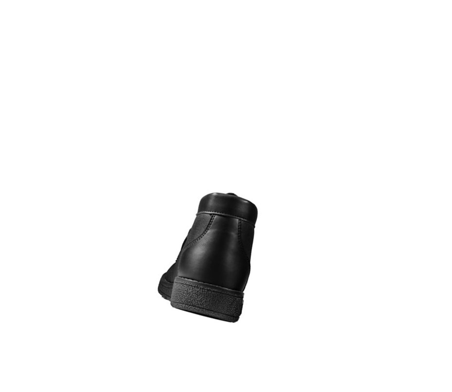 Kozaki Skórzane Clarks Mendip Loop Skórzane Chłopięce Czarne | UFSMXA340
