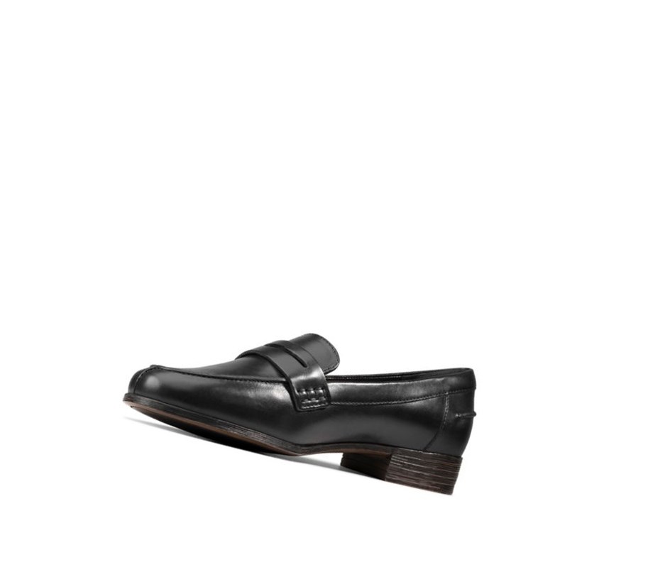 Loafersy Clarks Hamble Skórzane Damskie Czarne | FPEWHS687