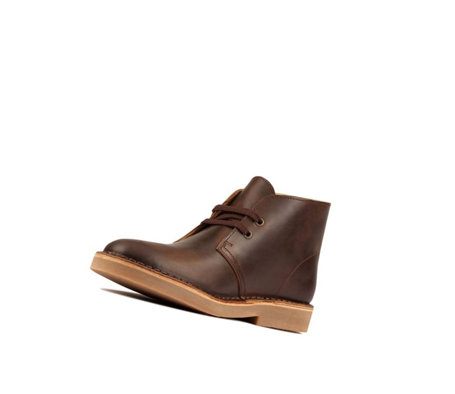 Pustynne Buty Clarks Lekkie Skórzane Damskie Ciemny Brązowe | VDAKRJ612