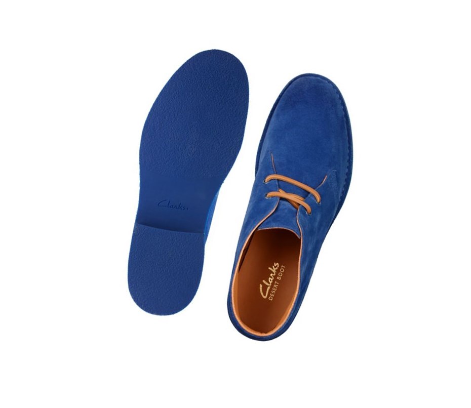 Pustynne Buty Clarks Ortholite Zamszowe Męskie Niebieskie | GXWYMB854