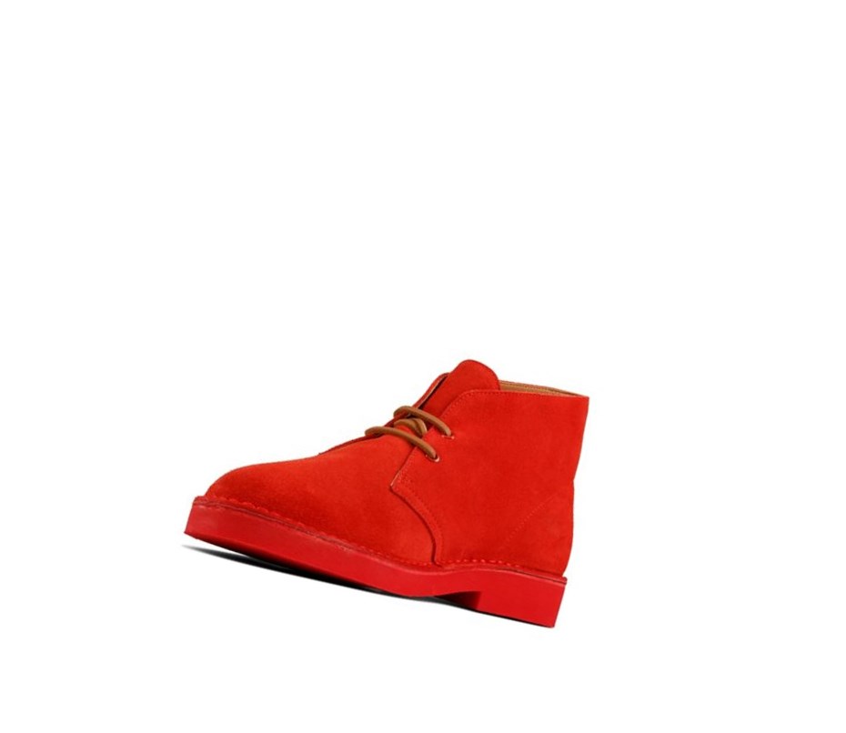 Pustynne Buty Clarks Ortholite Zamszowe Męskie Czerwone | XZYHBS241