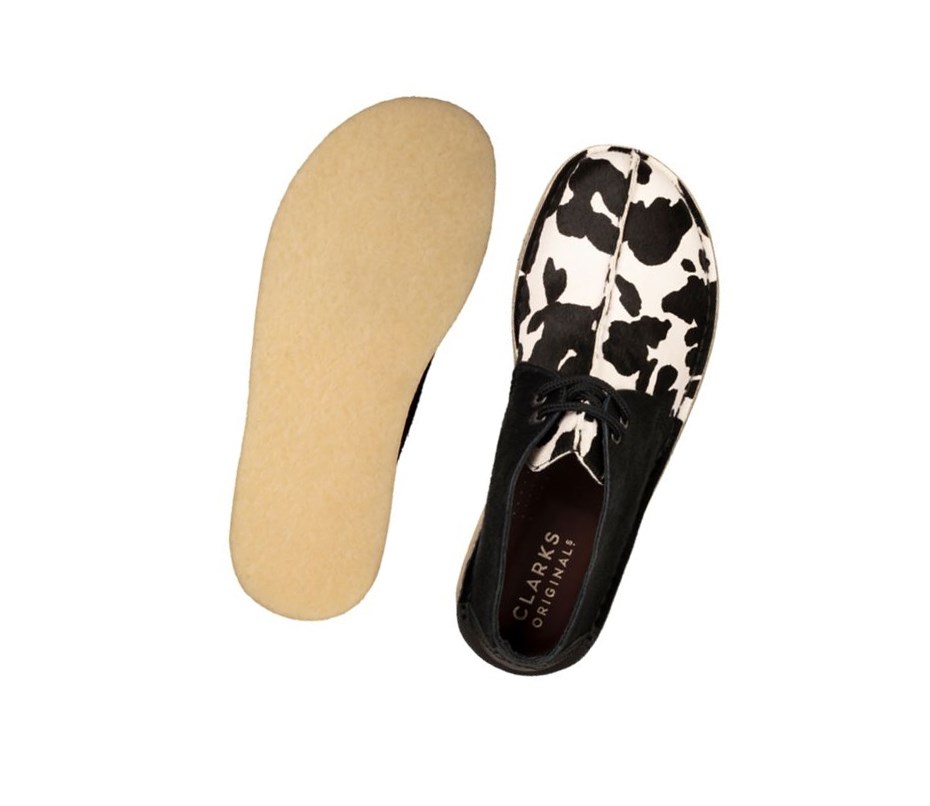 Pustynne Buty Clarks Trek Smart Codzienne Print Skórzane Męskie Czarne | GXUERC389