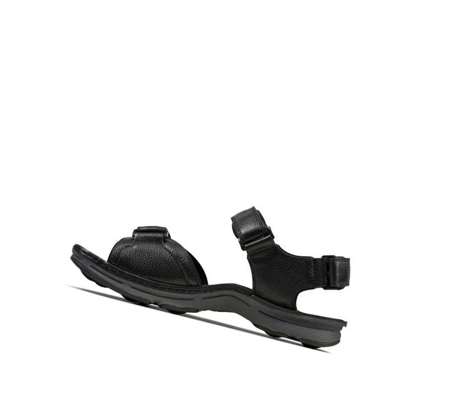 Sandały Casual Clarks Atl Part Skórzane Męskie Czarne | OGQWJL159
