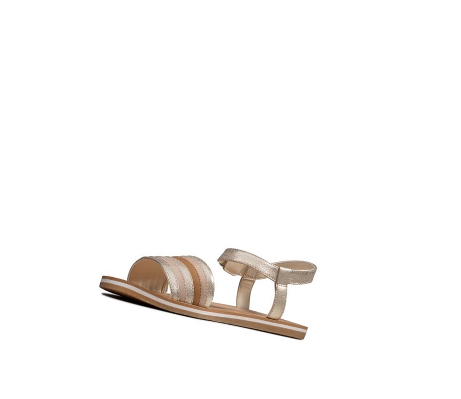 Sandały Casual Clarks Finch Stride Dziewczynka Złote | MHOGWL071