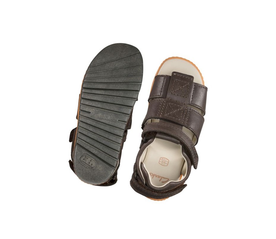 Sandały Casual Clarks Frances Tor Skórzane Chłopięce Brązowe | PXOBGU160