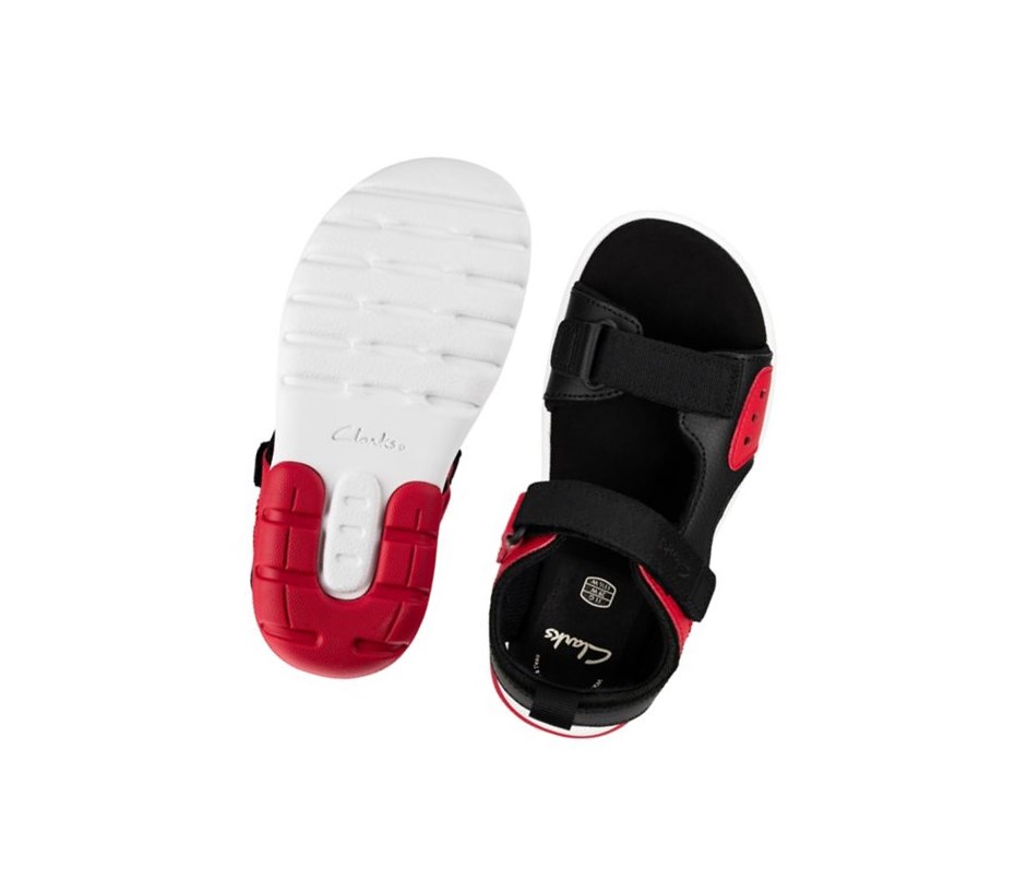 Sandały Casual Clarks Rocco Tide Skórzane Chłopięce Czerwone | IDOJVM570