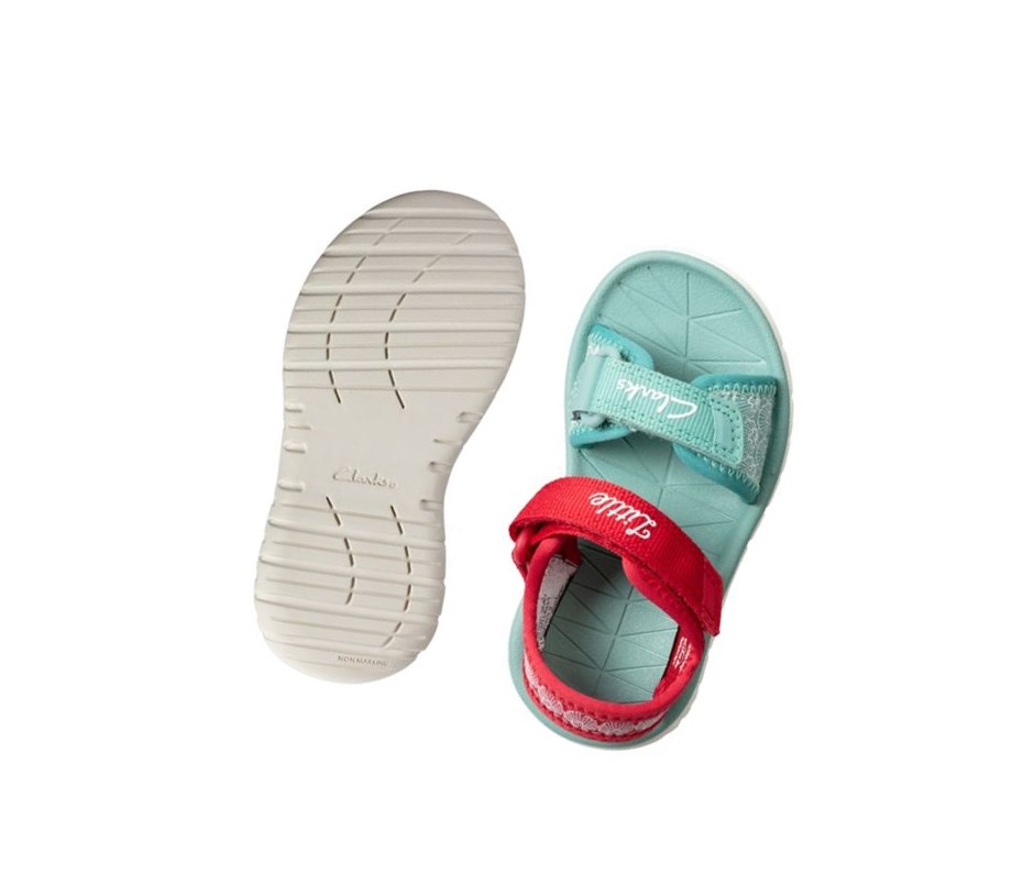 Sandały Casual Clarks Surfing Sea Dziewczynka Czerwone | KVXEPA605
